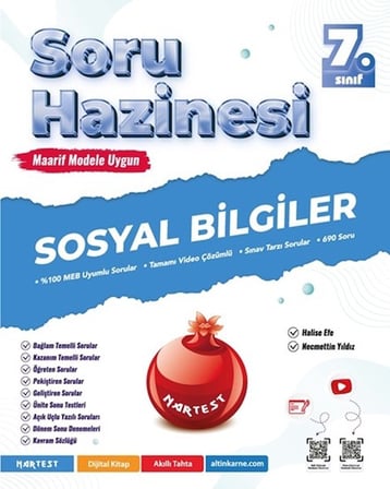 7. Sınıf Sosyal Bilgiler Soru Hazinesi Nartest Yayınları
