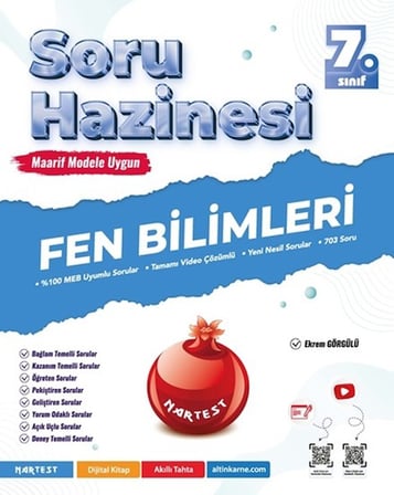 7. Sınıf Fen Bilimleri Soru Hazinesi Nartest Yayınları