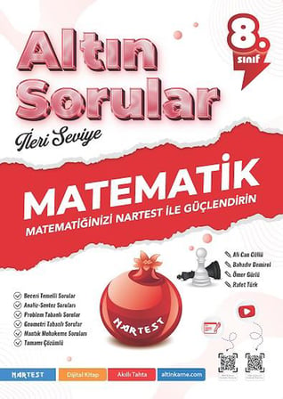 Nartest Yayınları 8.Sınıf Altın Sorular İleri Seviye Türkçe-Matematik-Fen Bilimleri-İnkılap Tarihi Seti (4 Kitap)