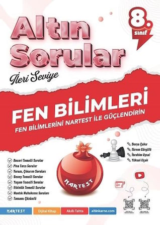 Nartest Yayınları 8.Sınıf Altın Sorular İleri Seviye Türkçe-Matematik-Fen Bilimleri-İnkılap Tarihi Seti (4 Kitap)