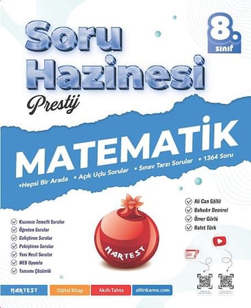 Nartest Yayınları 8.Sınıf Soru Hazinesi Türkçe-Matematik-Fen Bilimleri-İnkılap Tarihi Seti (4 Kitap)
