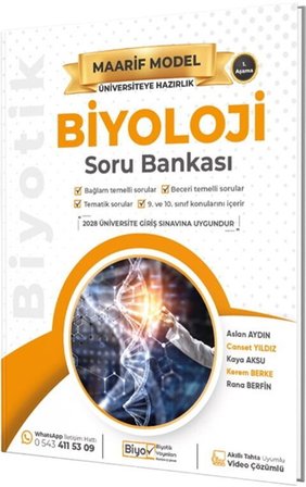 Üniversiteye Hazırlık Biyoloji Maarif Model Soru Bankası Biyotik Yayınları