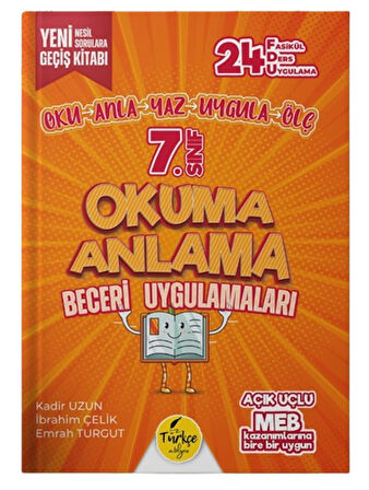 Türkçe Atölyesi 7.Sınıf Okuma Anlama Beceri Uygulamaları Fasikül