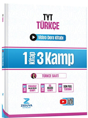 Zeduva Yayınları TYT Türkçe 1 Kitap 3 Kamp Video Ders Kitabı