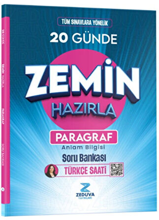 Zeduva Yayınları Türkçe Saati 20 Günde Zemin Hazırla Paragraf Anlam Bilgisi Soru Bankası