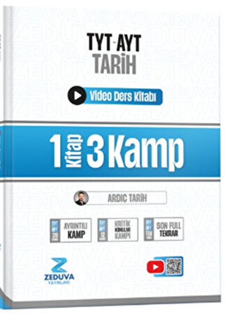 Zeduva Yayınları Ardıç Tarih TYT AYT Tarih 1 Kitap 3 Kamp Video Ders Kitabı