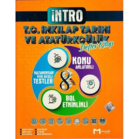 LGS 8. Sınıf T.C İnkılap Tarihi ve Atatürkçülük İntro Konu Anlatımlı Defter Kitap 