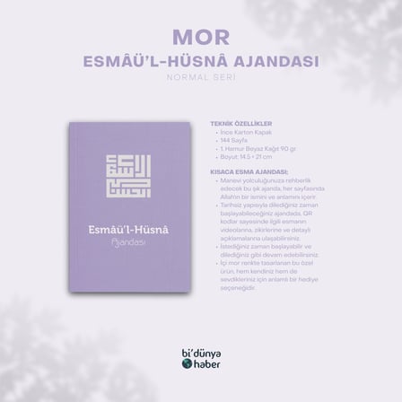 Esmaül Hüsna Ajandası - Normal Seri - Mor