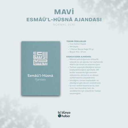 Esmaül Hüsna Ajandası - Normal Seri - Mavi