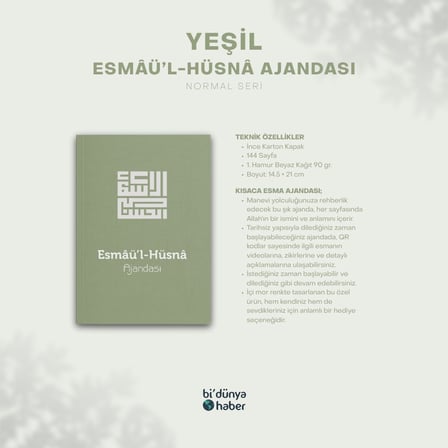 Esmaül Hüsna Ajandası - Normal Seri - Yeşil