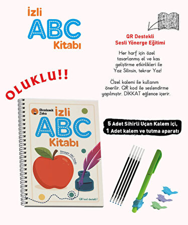 İzli Abc Kitabı ( 1 adet sihirli uçan kalem-aparatı ve 5 adet kalem içi)