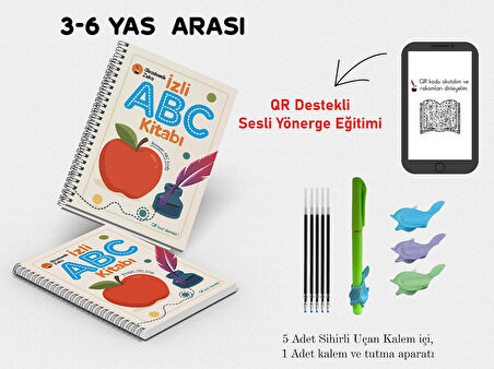 İzli Abc Kitabı ( 1 adet sihirli uçan kalem-aparatı ve 5 adet kalem içi)
