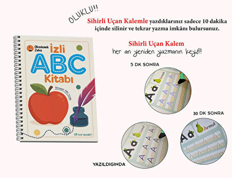 İzli Abc Kitabı ( 1 adet sihirli uçan kalem-aparatı ve 5 adet kalem içi)