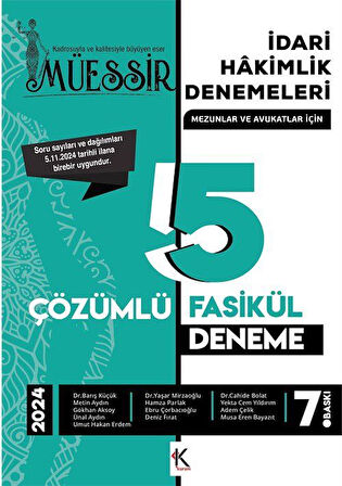 Müessir İdari Hakimlik Denemeleri 2024 Çözümlü 5 Deneme / Kolektif