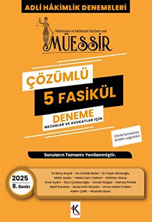 Müessir Adli Hakimlik Denemeleri- 2025 Çözümlü 5 Deneme / Komisyon
