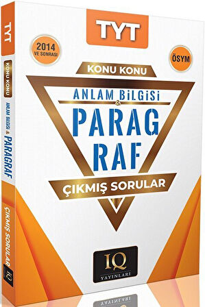 IQ Yayınları TYT Paragraf Çıkmış Sorular 2014 ve Sonrası