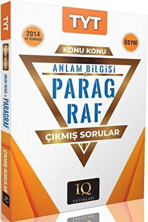 Iq Yayınları Tyt Paragraf Çıkmış Sorular 2014 Ve Sonrası