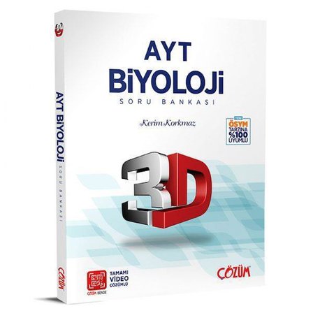 AYT 3D Biyoloji Tamamı Video Çözümlü Soru Bankası 3D Yayınları
