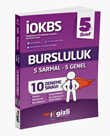 GİZLİ YAYINLARI 5.Sınıf İOKBS Bursluluk 10 Deneme Sınavı