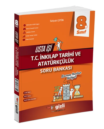 8. Sınıf LGS Usta İşi T.C. İnkılap Tarihi ve Atatürkçülük Soru Bankası Gizli Yayınları
