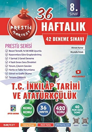 Nartest Yayınları 8. Sınıf Haftalık T.C. İnkılap Tarihi Ve Atatürkçülük Denemeleri