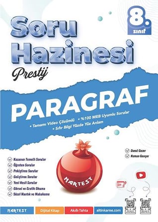 Nartest Yayınları 8.Sınıf Paragraf Soru Hazinesi ve Ders Kafası 8.Sınıf Paragraf Soru Bankası Seti (2 Kitap)