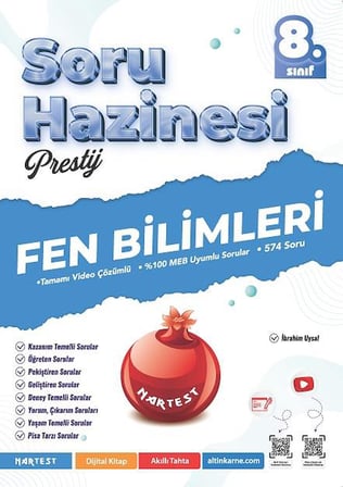 Nartest Yayınları 8.Sınıf Soru Hazinesi Paragraf-Türkçe-Matematik-Fen Bilimleri-İnkılap Tarihi-Din Kültürü Seti (6 Kitap)