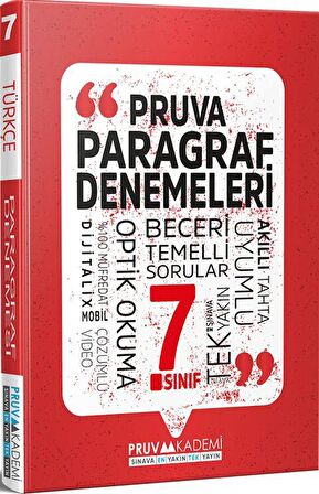 7. Sınıf Paragraf Deneme Pruva Akademi