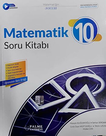 Palme Yeni Güncel 10.Sınıf Matematik Soru Bankası / Kitabı - Joker- fv