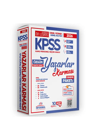 2026 KPSS ÖnLisans Yazarlar Karması GY-GK Türkiye Geneli Kurumsal 10lu Deneme Paketi Dijital Çözüm