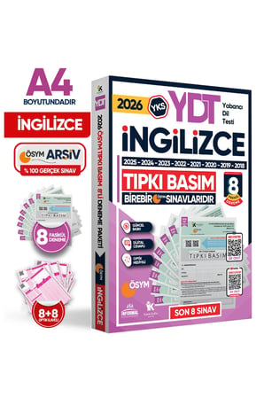2026 Yks Ydt Ingilizce Ösym Çıkmış Soru Tıpkı Basım 8li Deneme Paketi Tg Video Çözümlü