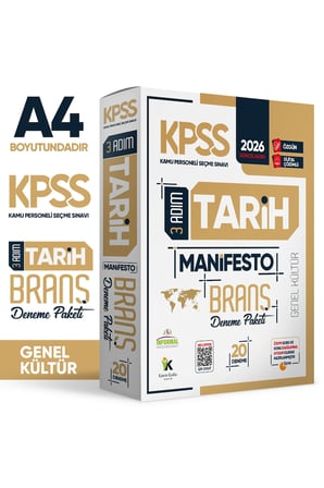 2026 KPSS Ön Lisans - Ortaöğretim 3 Adım 5li Manifesto Dijital Çözümlü Branş Deneme Seti