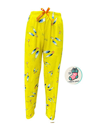 Lüx Unisex Mikro Süet Cepsiz Pijama Altı Tek Alt S7 - Çorap Hediyeli.