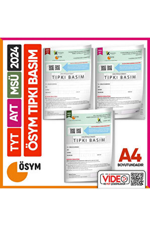 2024 TYT-AYT-MSÜ ÖSYM Çıkmış Soru Tıpkı Basım 3 Kitapçık Seti (Video Çözümlü Türkiye Geneli)
