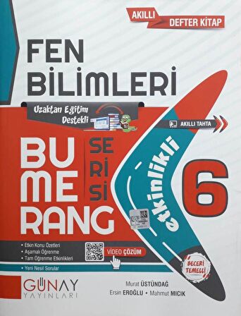 Günay 6.Sınıf Fen Bilimleri Bumerang Soru Bankası Etkinlikli