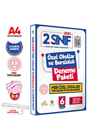 2025 2.sınıf Özel Okullar Ve Bursluluk Hazırlık Meb Tıpkı Basım Deneme 6lı Fasikül Seti