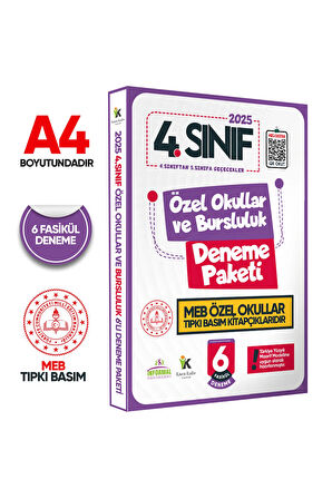 2025 4.sınıf Özel Okullar Ve Bursluluk Hazırlık Meb Tıpkı Basım Deneme 6lı Fasikül Seti