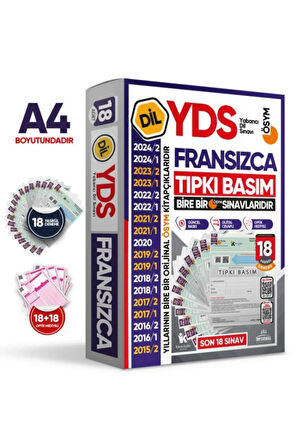 2025 YDS Fransızca ÖSYM Tıpkı Basım Çıkmış Soru Deneme Paketi 18li Fasikül SETİ