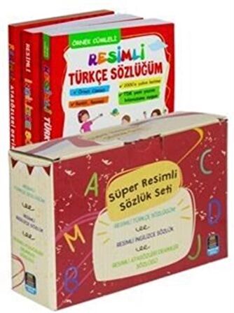 Süper Resimli Sözlük Seti Türkçe-İngilizce Atasözleri (3 Kitap-Kutulu) Tdk Uyumlu / Kolektif