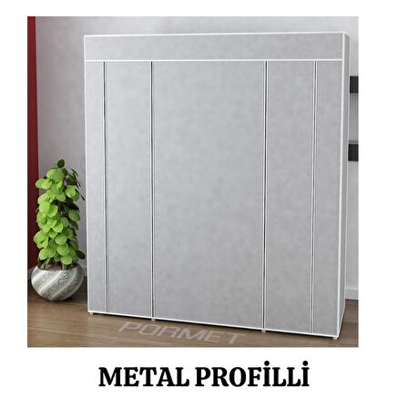 beyazpazar BEZ DOLAP METAL PROFİLLİ ÇYR GRİ RENK