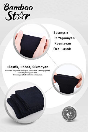 Bambu Erkek Soket Uzun Düz Lacivert Dikişsiz 6'lı Premium Kutulu Çorap