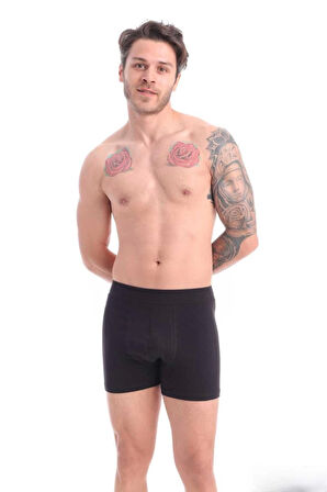 Erkek Boxer Lacivert 3'lü Premium Paket Rahat Likralı Pamuklu Boxer