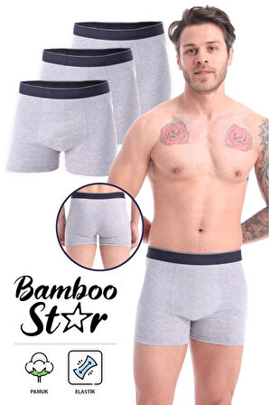 Erkek Boxer Lacivert 3'lü Premium Paket Rahat Likralı Pamuklu Boxer