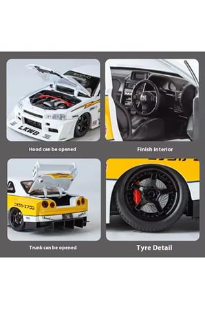Nıssan Skylıne GTR B-ER34 Super Silhouette Nissan Skyline Liberty Walk 1:24 Sesli Işıklı