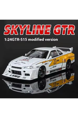 Nıssan Skylıne GTR B-ER34 Super Silhouette Nissan Skyline Liberty Walk 1:24 Sesli Işıklı