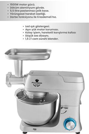 Awox Kitchen Queen 1516 Mutfak Şefi Gri
