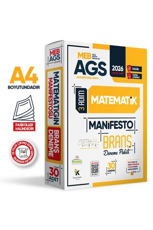 2026 MEB AGS TÜRKÇE-MATEMATİK-TARİH-COĞRAFYA-MEVZUAT 3 Adım 5li Manifesto 150 Adet Branş Deneme Seti