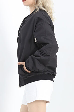 Unisex Bomber Ceket Siyah - 20362.1761.