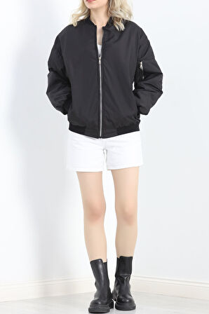 Unisex Bomber Ceket Siyah - 20362.1761.