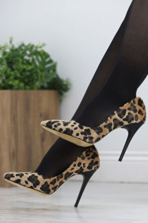 10 Cm Topuklu Stiletto Leopar - 20559.264.